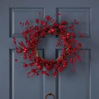 Vibrant 23.5-Inch Mixed Berry Wreath For Home Decor And Seasonal Celebrations