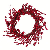 Vibrant 23.5-Inch Mixed Berry Wreath For Home Decor And Seasonal Celebrations