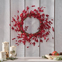 Vibrant 23.5-Inch Mixed Berry Wreath For Home Decor And Seasonal Celebrations