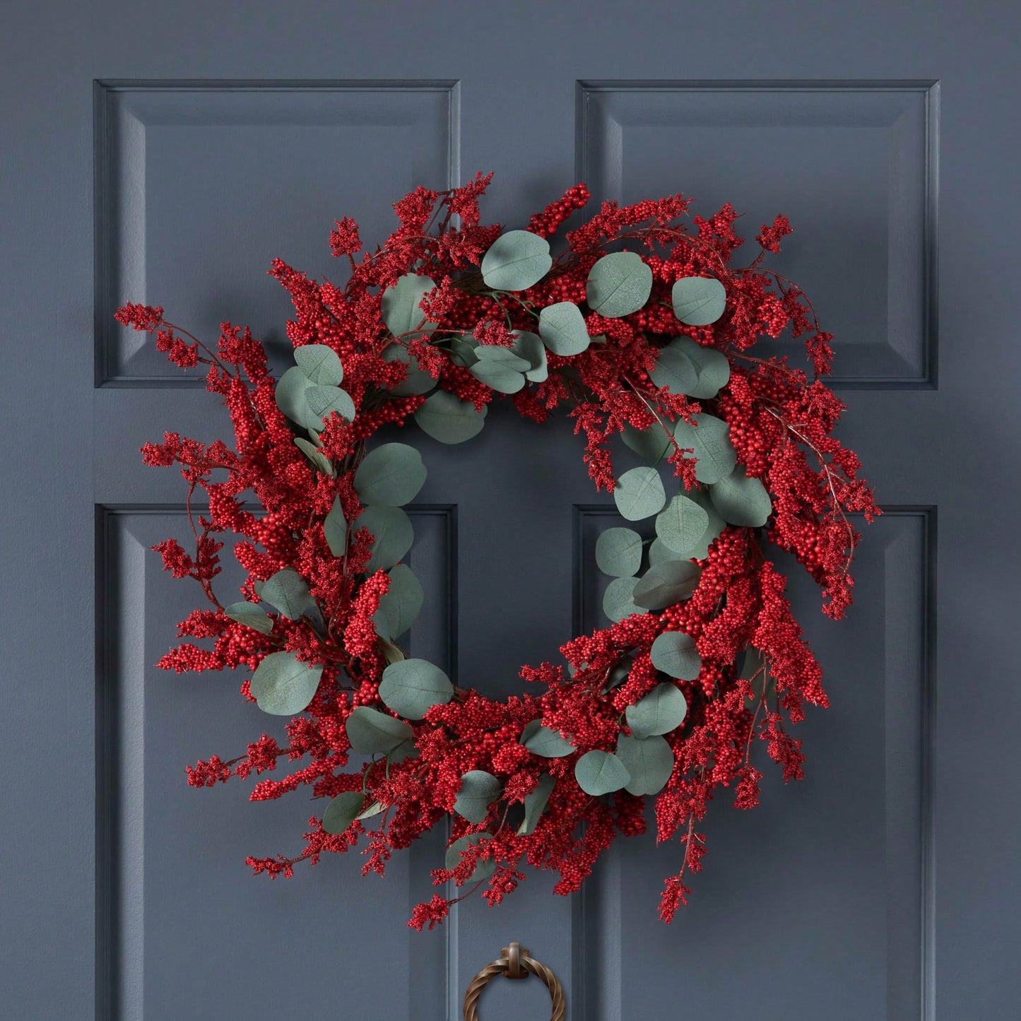 29-Inch Eucalyptus And Berry Decorative Wreath For Elegant Home Decor