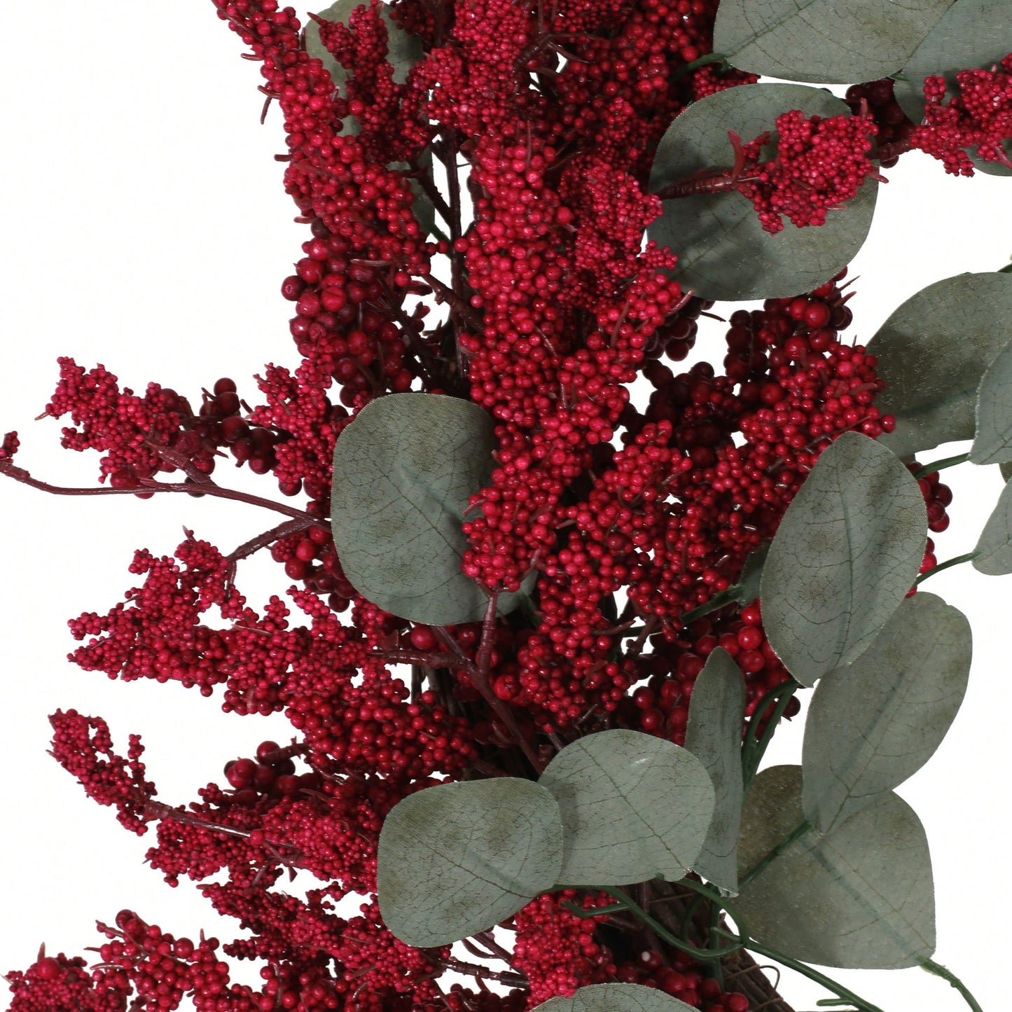 29-Inch Eucalyptus And Berry Decorative Wreath For Elegant Home Decor
