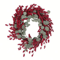 29-Inch Eucalyptus And Berry Decorative Wreath For Elegant Home Decor