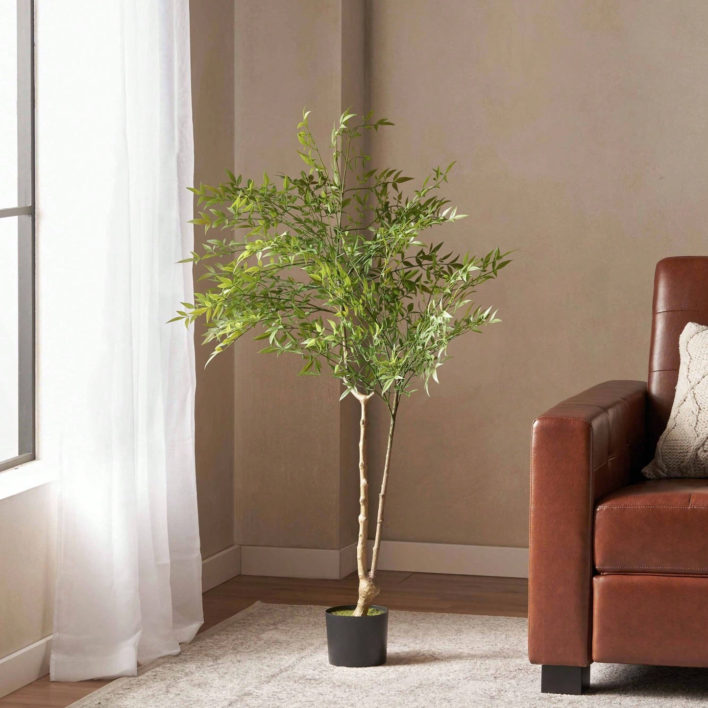 Lifelike 120CM Faux Nandina Plant - Perfect For Home Décor And Indoor Gardens