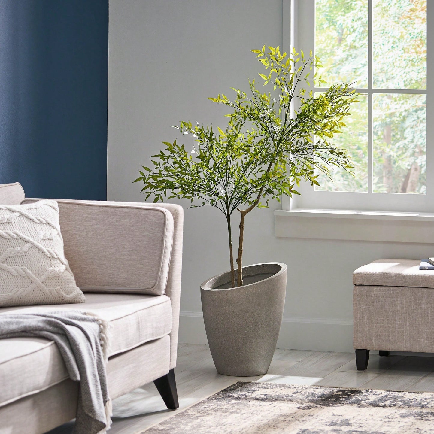 Lifelike 120CM Faux Nandina Plant - Perfect For Home Décor And Indoor Gardens