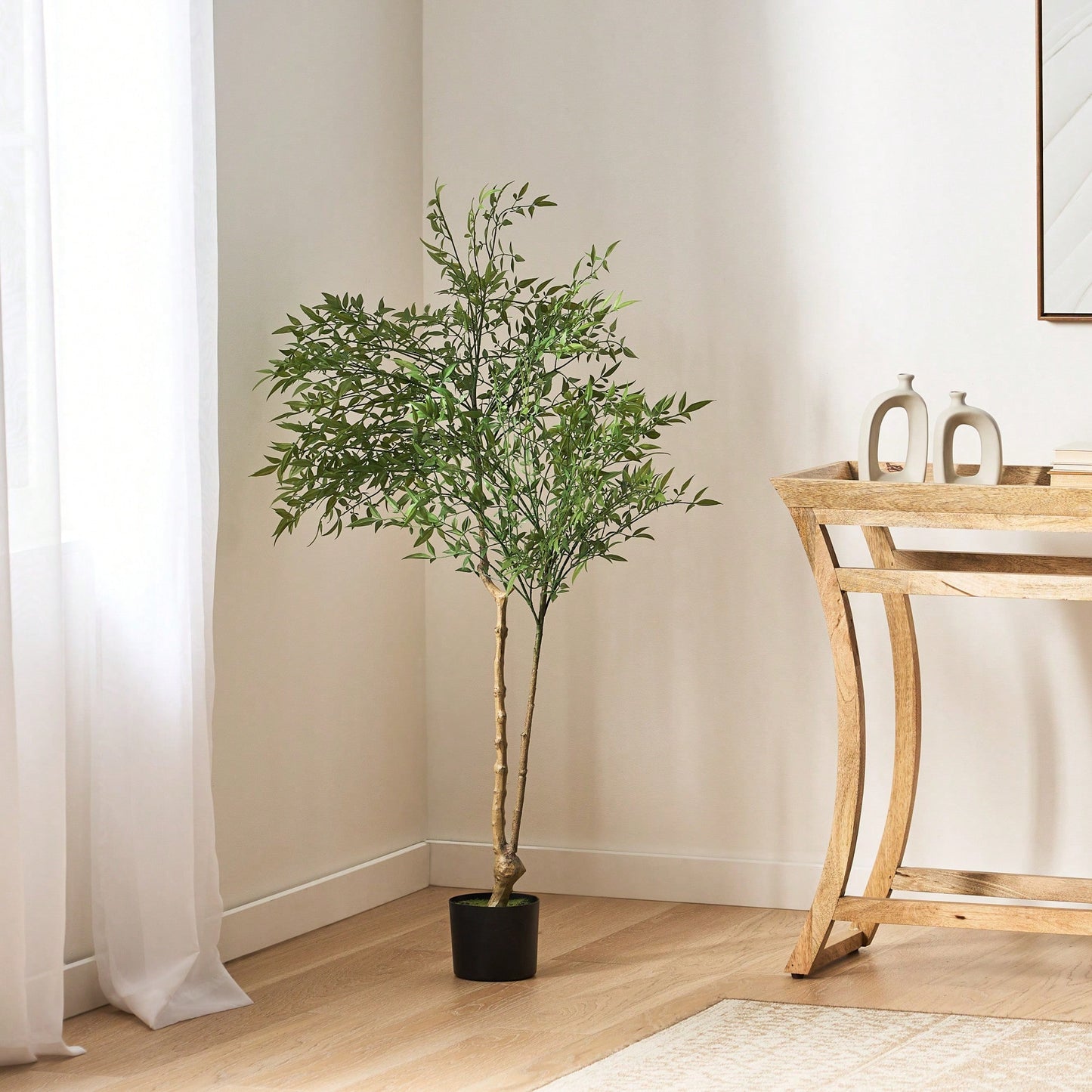 Lifelike 120CM Faux Nandina Plant - Perfect For Home Décor And Indoor Gardens