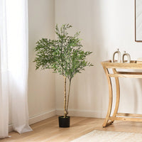 Lifelike 120CM Faux Nandina Plant - Perfect For Home Décor And Indoor Gardens