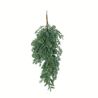 32.5" Decorative Leaves Teardrop Wreath For Home Entrance And Seasonal Decor