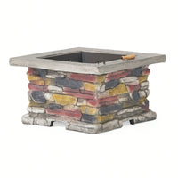 28" Stone Gray Concrete Outdoor Fire Pit Table With Lid – Perfect For Cozy Gatherings