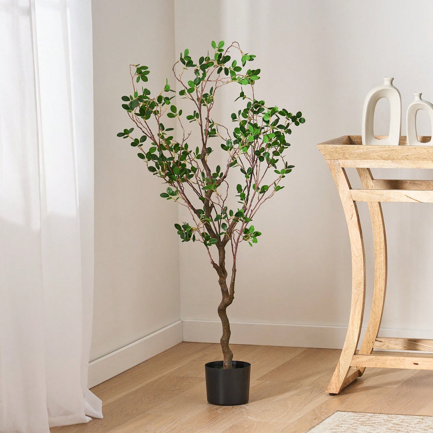 120 Cm Realistic Artificial Milan Leaf Bonsai Tree – Ideal Home Decor And Office Accent