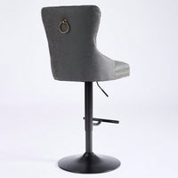 Olive Green Adjustable Height Aged Retro PU Swivel Bar Stools Set of 2 with Comfortable Tufted Back for Kitchen Island and Home Pub