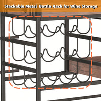 Versatile 3-Tier Rolling Serving Cart with Lockable Wheels Wine Rack Glass Holder Indoor Outdoor Use 2 Removable Trays