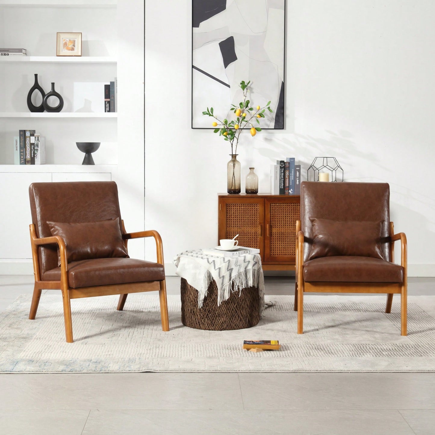 Stylish Modern Accent Chair With Solid Wood Frame And Plush Cushion For Living Room, Bedroom, Or Guest Room In Black PU