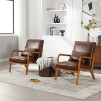 Stylish Modern Accent Chair With Solid Wood Frame And Plush Cushion For Living Room, Bedroom, Or Guest Room In Black PU