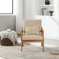 Stylish Modern Accent Chair With Solid Wood Frame And Plush Cushion For Living Room, Bedroom, Or Guest Room In Black PU