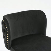 Elegant Adjustable Swivel Barstools with Gold Base Velvet Upholstered Tufted Back for Kitchen Islands and Home Bars Set of 2 Black