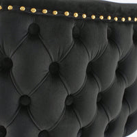 Elegant Adjustable Swivel Barstools with Gold Base Velvet Upholstered Tufted Back for Kitchen Islands and Home Bars Set of 2 Black