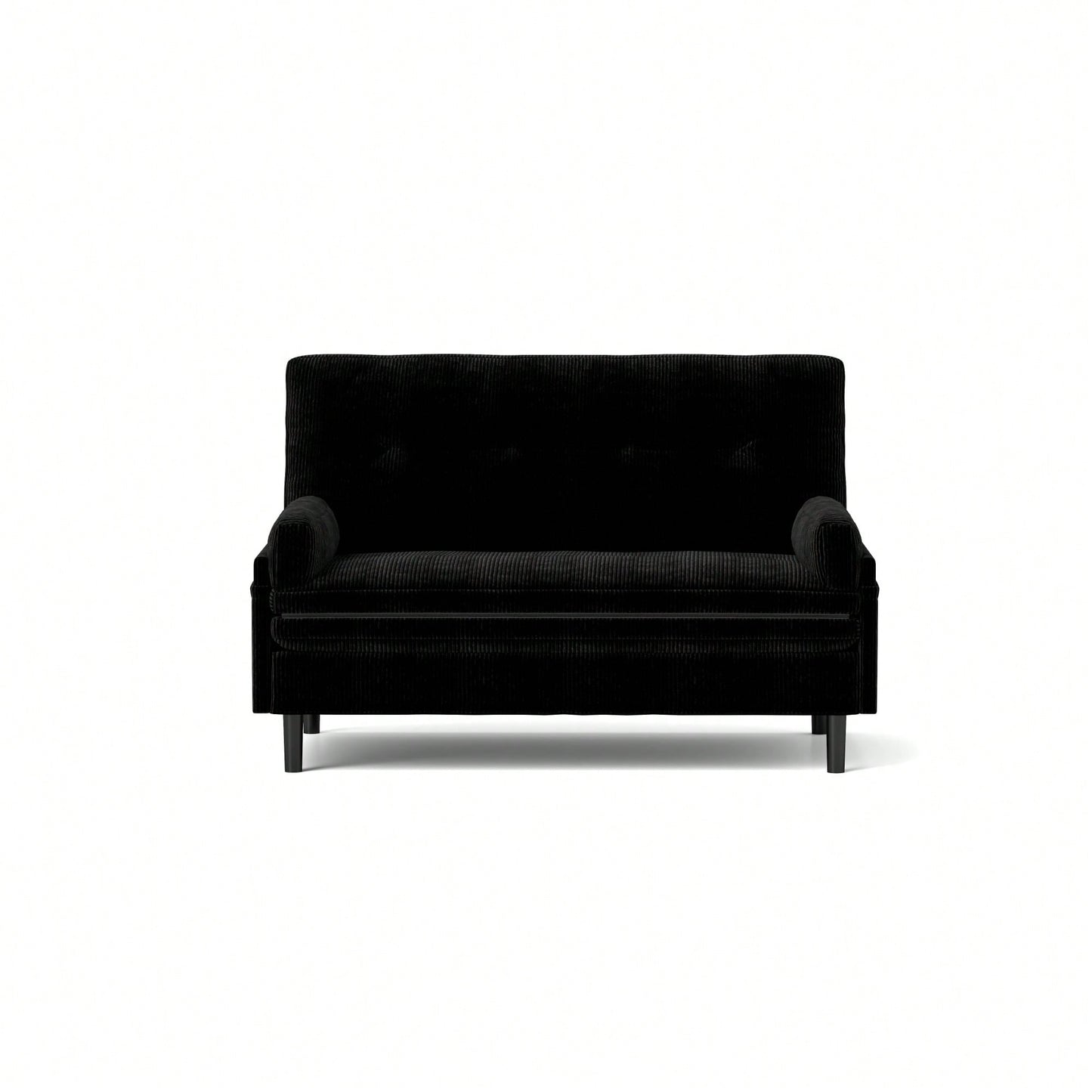 Stylish Black 2-Seater Sleeper Sofa With Recline Function For Ultimate Comfort