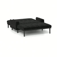 Stylish Black 2-Seater Sleeper Sofa With Recline Function For Ultimate Comfort