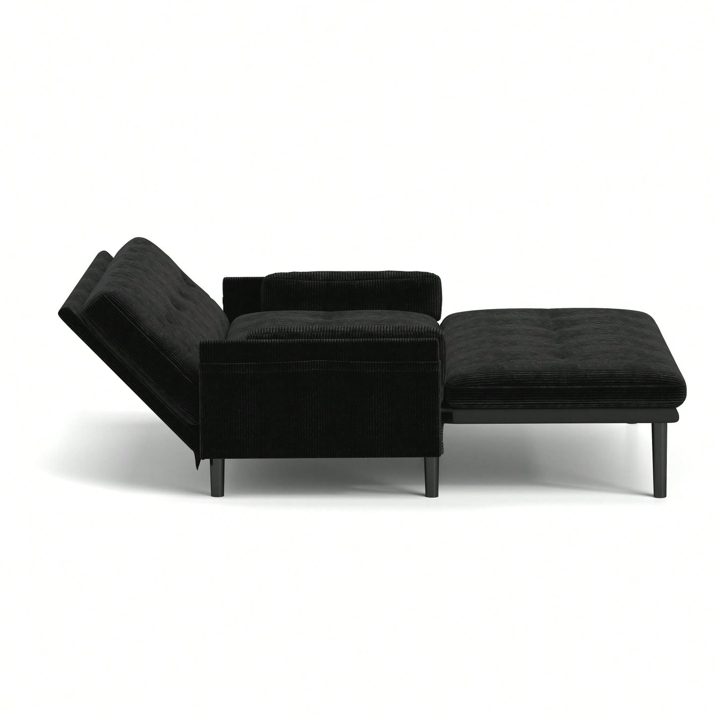 Stylish Black 2-Seater Sleeper Sofa With Recline Function For Ultimate Comfort