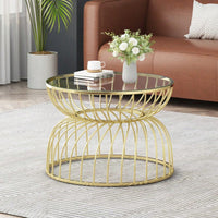Elegant Modern Golden Coffee Table For Living Room Decor - Luxurious Design For Stylish Interiors