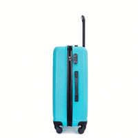 Stylish 3-Piece ABS Luggage Set With Spinner Wheels, TSA Lock, And Dual Hooks - Lightweight Travel Suitcases In Turquoise (20"/24"/28")