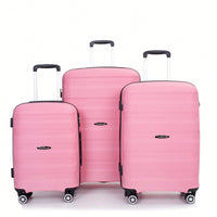Lightweight Durable 3-Piece Hardshell Luggage Set With Spinner Wheels And TSA Lock - Stylish Purplish Blue Suitcases (20"/24"/28")