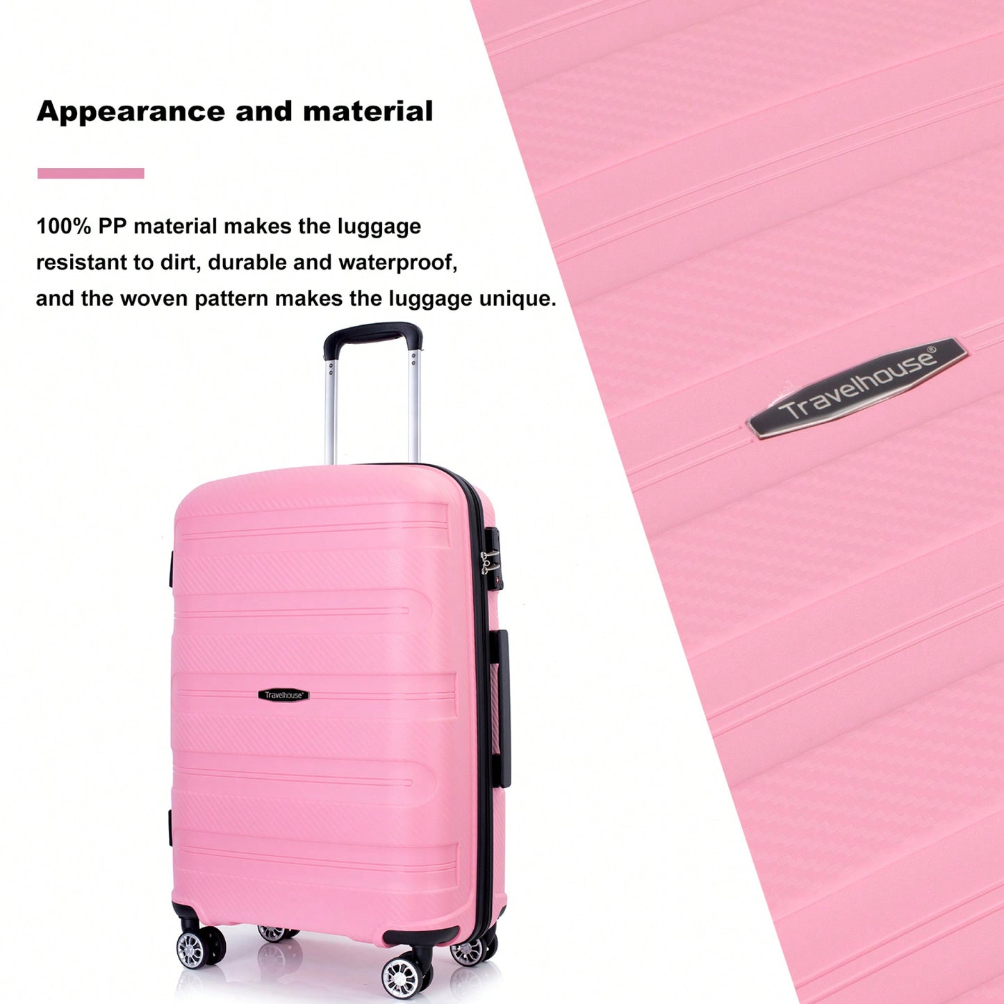 Lightweight Durable 3-Piece Hardshell Luggage Set With Spinner Wheels And TSA Lock - Stylish Purplish Blue Suitcases (20"/24"/28")