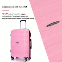 Lightweight Durable 3-Piece Hardshell Luggage Set With Spinner Wheels And TSA Lock - Stylish Purplish Blue Suitcases (20"/24"/28")