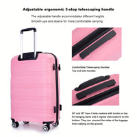 Lightweight Durable 3-Piece Hardshell Luggage Set With Spinner Wheels And TSA Lock - Stylish Purplish Blue Suitcases (20"/24"/28")