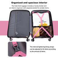 Lightweight Durable 3-Piece Hardshell Luggage Set With Spinner Wheels And TSA Lock - Stylish Purplish Blue Suitcases (20"/24"/28")