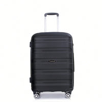 Lightweight Durable 3-Piece Hardshell Luggage Set With Spinner Wheels And TSA Lock - Stylish Purplish Blue Suitcases (20"/24"/28")