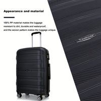 Lightweight Durable 3-Piece Hardshell Luggage Set With Spinner Wheels And TSA Lock - Stylish Purplish Blue Suitcases (20"/24"/28")
