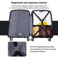 Lightweight Durable 3-Piece Hardshell Luggage Set With Spinner Wheels And TSA Lock - Stylish Purplish Blue Suitcases (20"/24"/28")