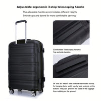 Lightweight Durable 3-Piece Hardshell Luggage Set With Spinner Wheels And TSA Lock - Stylish Purplish Blue Suitcases (20"/24"/28")