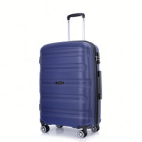 Lightweight Durable 3-Piece Hardshell Luggage Set With Spinner Wheels And TSA Lock - Stylish Purplish Blue Suitcases (20"/24"/28")
