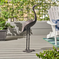 43-Inch Aluminum Outdoor Crane Sculpture - Shiny Copper Finish, No Assembly Needed