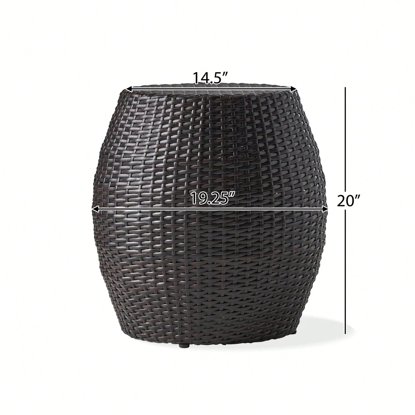 Stylish 14-Inch Outdoor Wicker Patio Side Table - Perfect For Any Garden Or Balcony Decor