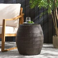 Stylish 14-Inch Outdoor Wicker Patio Side Table - Perfect For Any Garden Or Balcony Decor