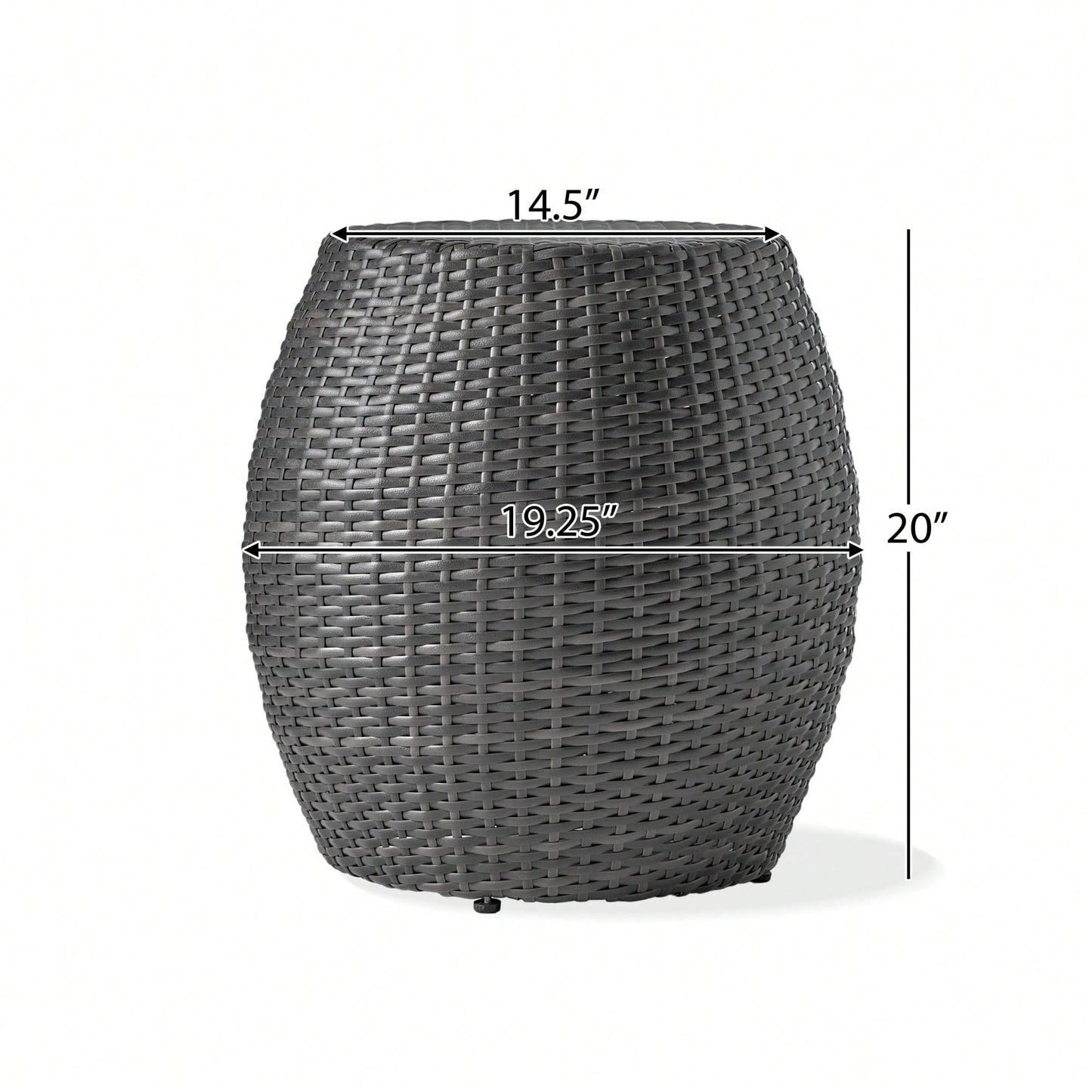 Stylish 14-Inch Outdoor Wicker Patio Side Table - Perfect For Any Garden Or Balcony Decor