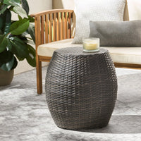 Stylish 14-Inch Outdoor Wicker Patio Side Table - Perfect For Any Garden Or Balcony Decor