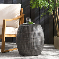 Stylish 14-Inch Outdoor Wicker Patio Side Table - Perfect For Any Garden Or Balcony Decor