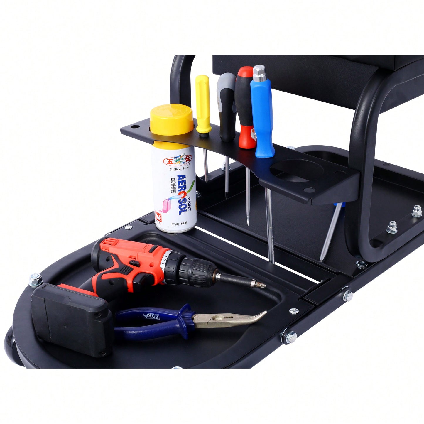 Versatile Rolling Detailing & Utility Cart For Cars, Trucks, SUVs, RVs, Home, Garden, Garage & More - Sleek Black Design