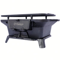 Portable Enameled Cast Iron Oval Grill for Outdoor BBQ Camping and Hibachi Style Cooking