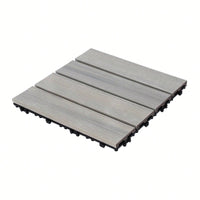 Durable Interlocking WPC Patio Deck Tiles Pack of 11 Water-Resistant Composite Flooring for Indoor Outdoor DIY Projects 11.8 Inch