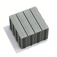 Durable Interlocking WPC Patio Deck Tiles Pack of 11 Water-Resistant Composite Flooring for Indoor Outdoor DIY Projects 11.8 Inch