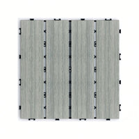 Durable Interlocking WPC Patio Deck Tiles Pack of 11 Water-Resistant Composite Flooring for Indoor Outdoor DIY Projects 11.8 Inch