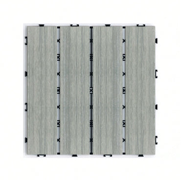 Durable Interlocking WPC Patio Deck Tiles Pack of 11 Water-Resistant Composite Flooring for Indoor Outdoor DIY Projects 11.8 Inch