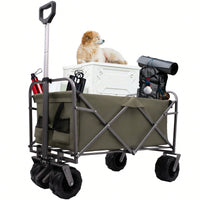 Versatile Folding Wagon For Kids - Portable Beach Trolley Cart For Outdoor Garden, Park, And Camping With Large Wheels