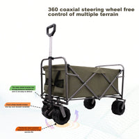 Versatile Folding Wagon For Kids - Portable Beach Trolley Cart For Outdoor Garden, Park, And Camping With Large Wheels