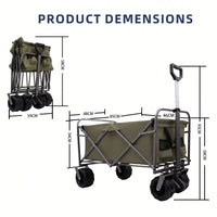 Versatile Folding Wagon For Kids - Portable Beach Trolley Cart For Outdoor Garden, Park, And Camping With Large Wheels